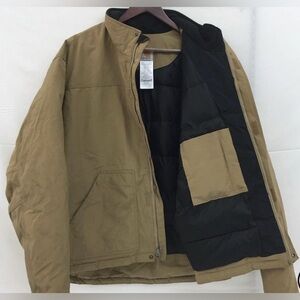 Men's Carhartt Tan Nylon w/ Quilted Lining
Hooded Insulated Coat Size XL
